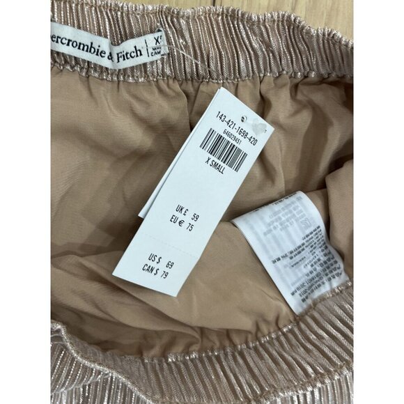 Abercrombie & Fitch NWT Gold Textured Midi Skirt XS Front Slit NEW - Picture 3 of 4